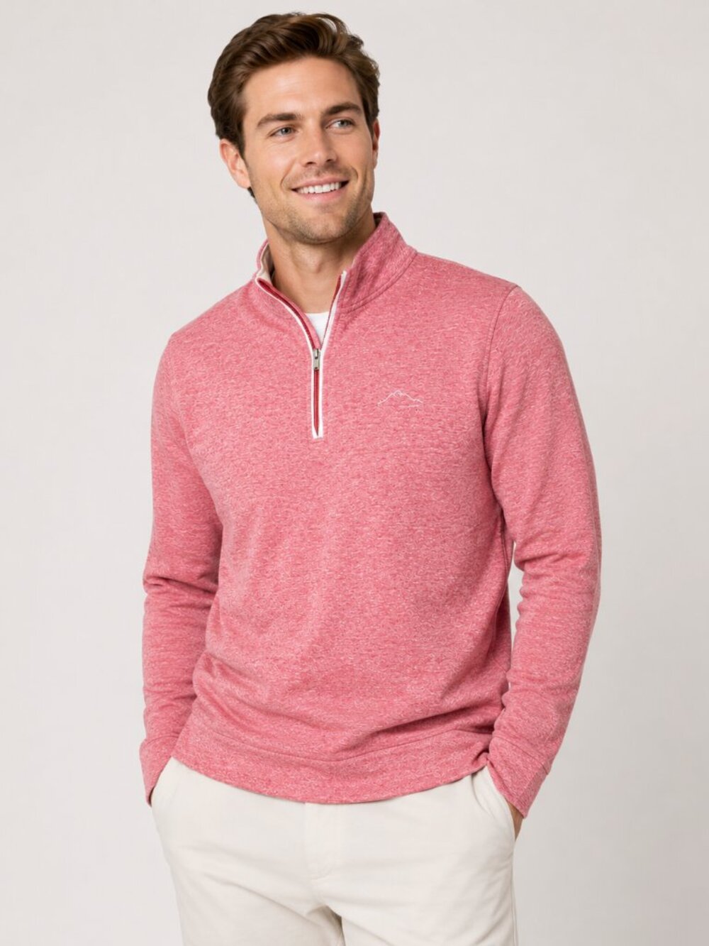 Johnnie-O Half Zip Pullover Medium Red Heather Quarter Zip Performance Golf